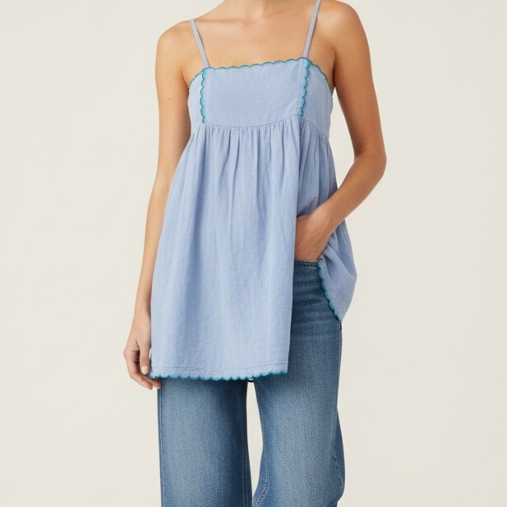 Urban Outfitters Light Blue Dress with Teal Trim